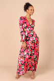 Teena Puff Sleeve Cutout Maxi Dress Black