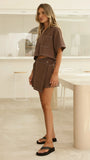 Sarina Crop Top and Skort Set Chocolate