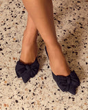 Carmeline Bow Mule Heels