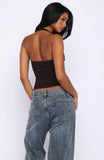 Twice As Nice Halter Top Dark Chocolate