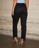 Lisa High Rise Raw Hem Slim Straight Jeans