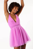 Arlowe Halterneck Mini Dress Lavendar