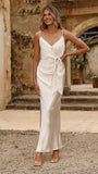 Yasmeen Tie Front Maxi Dress Champagne