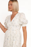 Steele Puff Sleeve Midi Dress Floral
