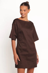 Thorne Mini Dress Chocolate