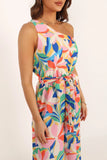Belinda One Shoulder Jumpsuit Floral
