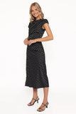 Lisbeth Midi Dress Black Polka Dot