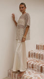 Zinnia Oversized Sequins Tee Beige