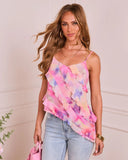Kamilia Asymmetric Hem Ruffle Cami
