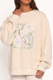 Flower Garden Graphic Sweatshirt Cream