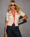 Quiet Luxe Knit Contrast Trim Sweater