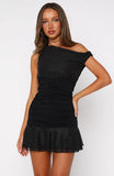 Catch Me If You Can Mini Dress Black White Polka Dot