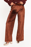 Riley Stretch Velvet Pant Chocolate