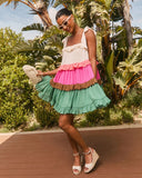 Antari Tiered Colorblock Mini Dress