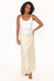 Alira Lace Trim Midi Skirt Yellow