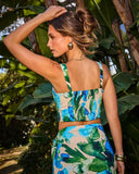 Island Whisper Abstract Print Crop Top