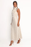 Anabelle Halter Neck Lace Maxi Dress White