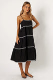 Loella Tiered Midi Dress Black