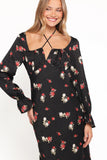 Pauline Long Sleeve Maxi Dress Black Floral