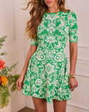 Soft Petals Floral Paisley Knit Mini Dress