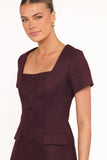 Sutton Mini Dress Plum Tweed