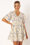 Elias Mini Dress Beige Blue
