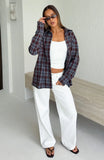Might Be Time Button Up Shirt Blue Chocolate