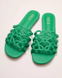 Sandy Toes Vegan Leather Petal Anagram Sandals