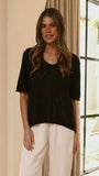 Spring Scoop Neck Tee Black