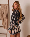 Sevenah Shift Cut Out Lace Mini Dress