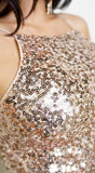 Kalise Halter Sequin Mini Dress Champagne
