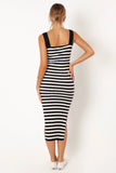 Ledger Midi Dress Navy Stripe