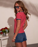 Harbor Drifter Striped Short Sleeve Top