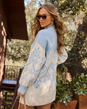 Nelma Abstract Mockneck Sweater Dress
