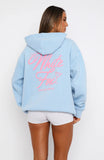 With Love Kisses Oversized Hoodie Baby Blue