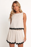 Katy Short Set Cream Black