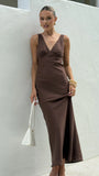 Sammie Linen Maxi Dress Chocolate