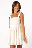 Clea Mini Tie Dress White