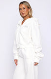 The Bride Boxy Zip Front Hoodie White