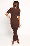 Conner Short Sleeve Knit Dress Chocolate