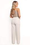 Cinch Wide Leg Crepe Pant White