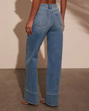 Lauren Super Stretch High Rise Wide Leg Jeans