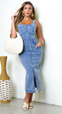 Sevinn Denim Midi Dress Blue