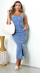 Sevinn Denim Midi Dress Blue