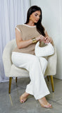 Dalary Contrast Top Beige