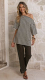 Reda Semi Sheer Pants Black White Spot