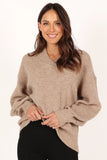 Carly Collar Knit Sweater Oatmeal