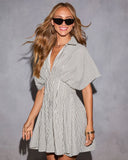 Annabelle Striped Mini Shirt Dress