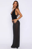 Sunday Strolls Maxi Skirt Black White Polka Dot