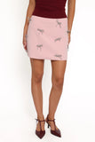 Effie Embellished Bow Mini Skirt Pink